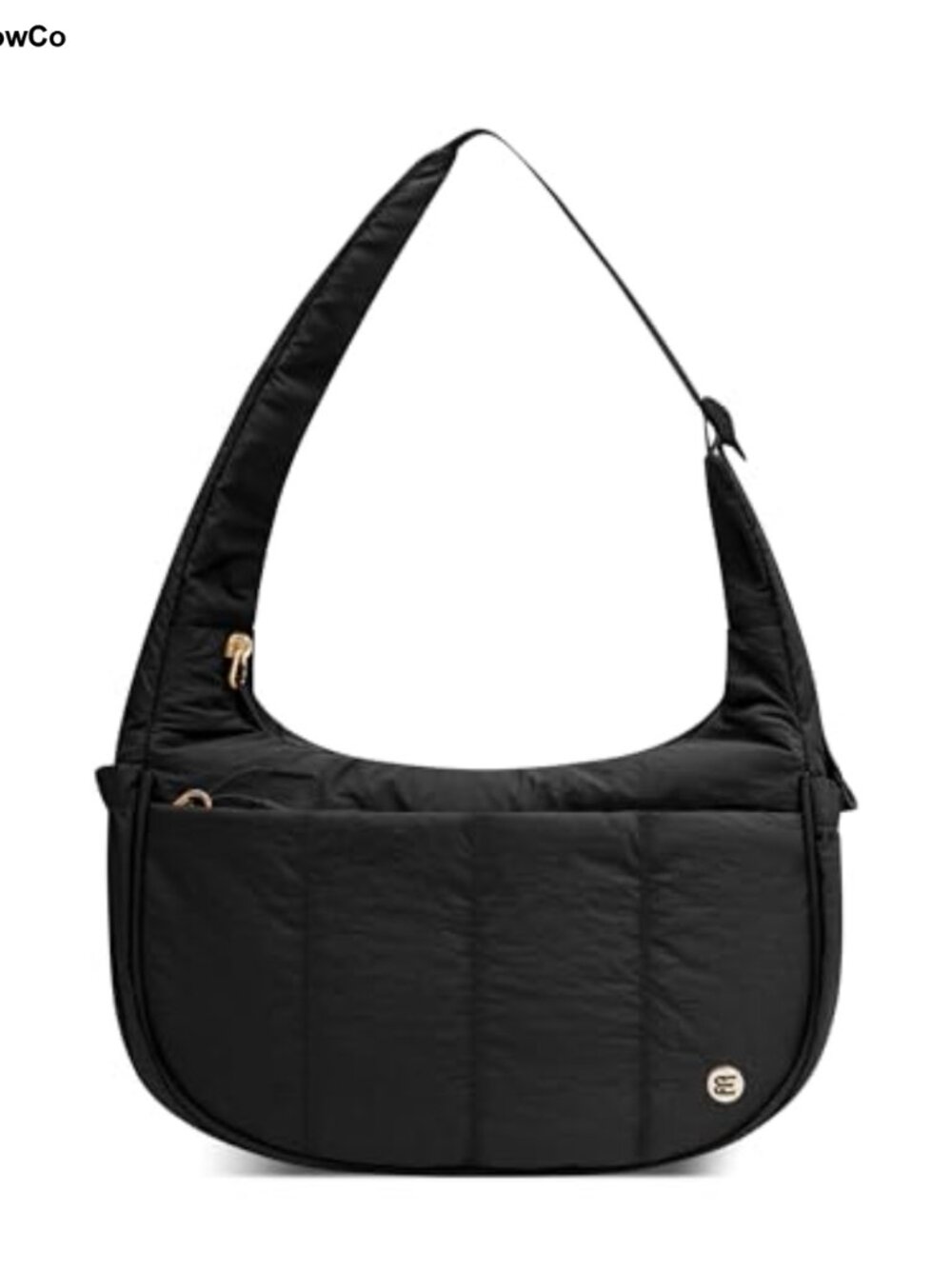 Puffer Crescent Shoulder Bag with Crossbody Water Bottle Holder, 2 Pack